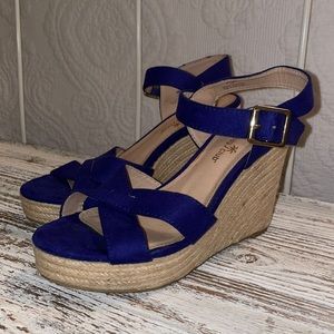 Royal Blue Espadrilles Wedges